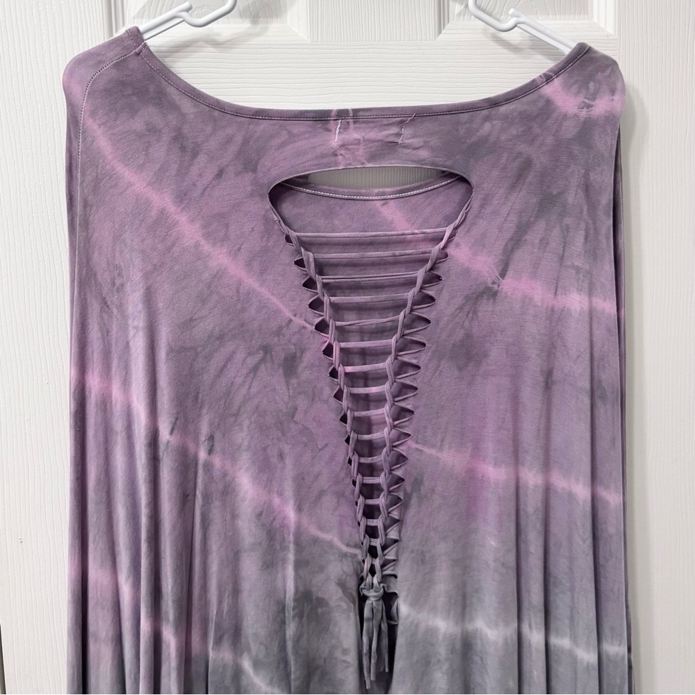 Gypsy Junkies x Free People Lavender Tie-Dye Oversized Tunic Womens One Size - Picture 4 of 9
